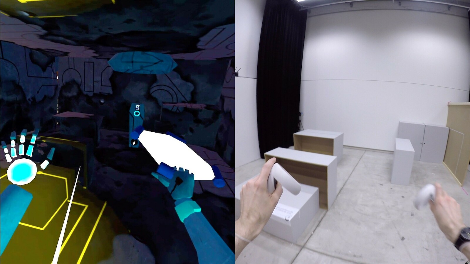 «Virtual Real Rooms» beschäftigt sich mit Interaktionsmechaniken und Präsenzerfahrung in VR.