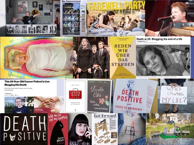 Collage by Bitten Stetter. Focus: Communication. The New Death - Dying, Death, Mourning.
