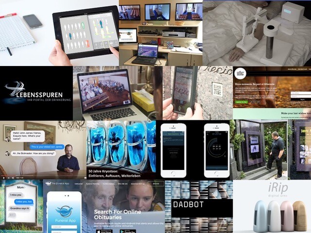 Collage by Bitten Stetter. Focus: Digital artefacts & representations. The New Death - Dying, Death, Mourning.